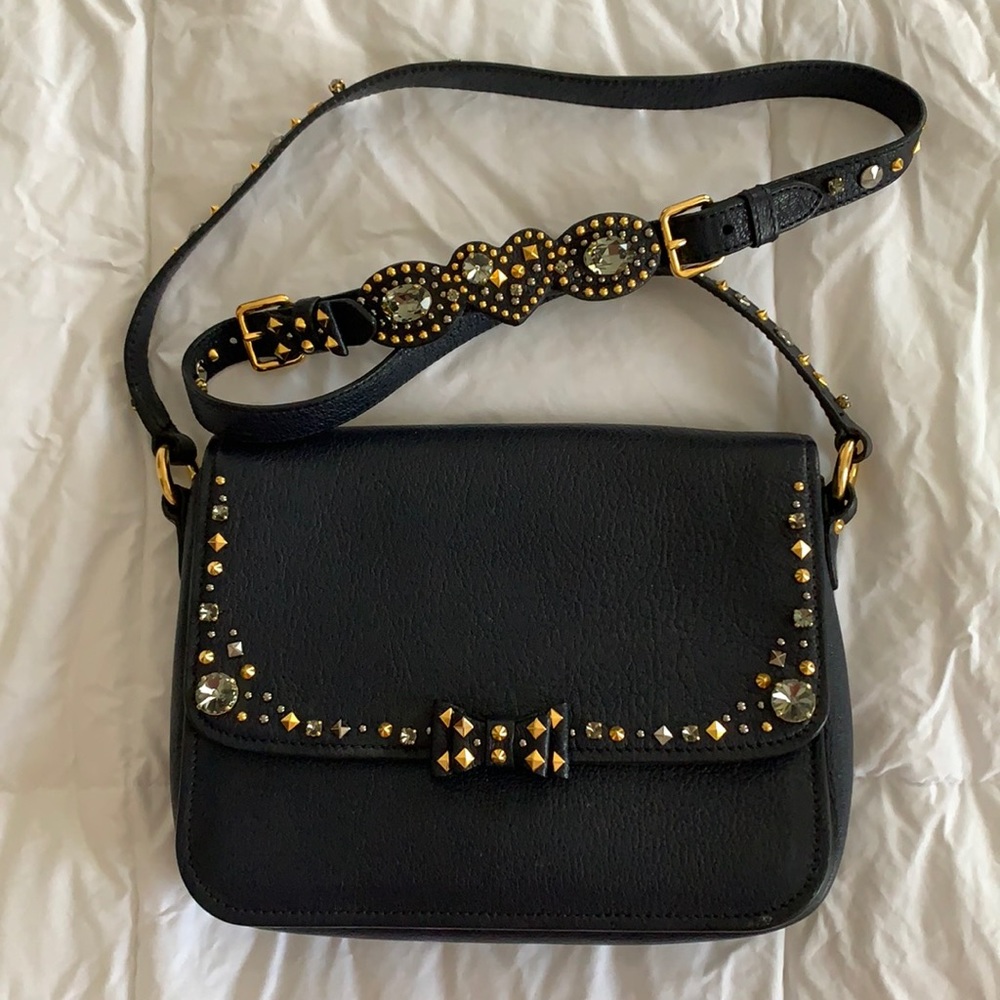 Miu miu navy jeweled purse crossbody